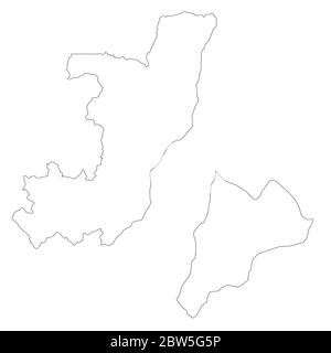 Carte vectorielle République du Congo et Brazzaville. Pays et capitale. Illustration de vecteur isolé. Contour. Illustration de l'EPS 10. Illustration de Vecteur