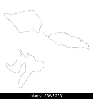 Carte vectorielle Samoa et Apia. Pays et capitale. Illustration de vecteur isolé. Contour. Illustration de l'EPS 10. Illustration de Vecteur