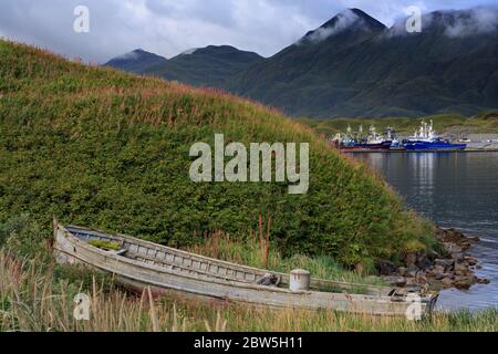 Captains Bay, île Unalaska, Îles Aléoutiennes, Alaska, USA Banque D'Images