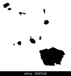 Carte vectorielle Cap-Vert et Praia. Pays et capitale. Illustration de vecteur isolé. Noir sur fond blanc. Illustration de l'EPS 10. Illustration de Vecteur