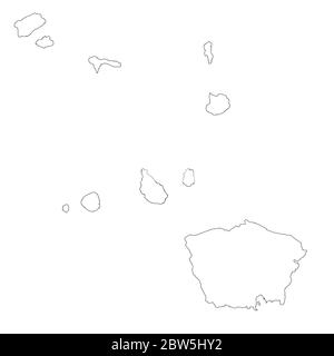 Carte vectorielle Cap-Vert et Praia. Pays et capitale. Illustration de vecteur isolé. Contour. Illustration de l'EPS 10. Illustration de Vecteur