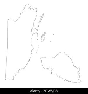 Carte vectorielle Belize et Belmopan. Pays et capitale. Illustration de vecteur isolé. Contour. Illustration de l'EPS 10. Illustration de Vecteur