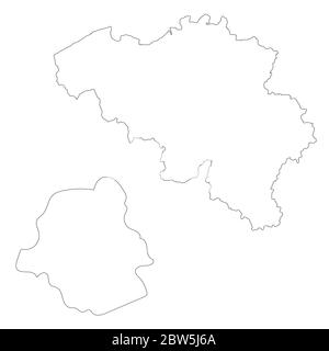 Carte vectorielle Belgique et Bruxelles. Pays et capitale. Illustration de vecteur isolé. Contour. Illustration de l'EPS 10. Illustration de Vecteur