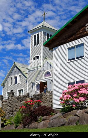 Église catholique romaine de Saint-Rose de Lima, Wrangel, Alaska, États-Unis Banque D'Images