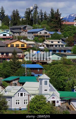 Église catholique romaine de Saint-Rose de Lima, Wrangel, Alaska, États-Unis Banque D'Images