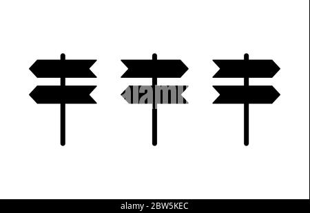 Panneau de signalisation Black Road. Icône de panneau de signalisation isolée sur fond blanc. Symbole du pointeur. Panneau d'information sur la rue. Panneau de direction. Définir les icônes en couleur. Vect Illustration de Vecteur