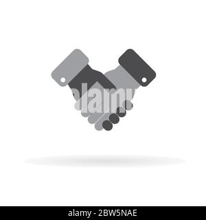 Deux poignées de main. Icône plate pour applications et sites Web. Illustration vectorielle. Illustration de Vecteur