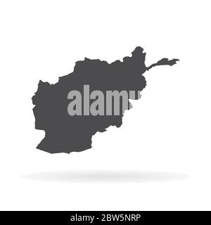 Carte vectorielle Afghanistan. Illustration de vecteur isolé. Noir sur fond blanc. Illustration de l'EPS 10. Illustration de Vecteur
