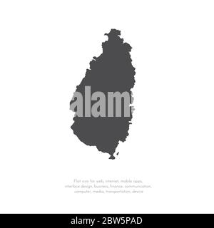 Carte vectorielle Sainte-Lucie. Illustration de vecteur isolé. Noir sur fond blanc. Illustration de l'EPS 10. Illustration de Vecteur