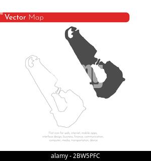 Carte vectorielle Tuvalu. Illustration de vecteur isolé. Noir sur fond blanc. Illustration de l'EPS 10. Illustration de Vecteur