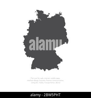 Carte vectorielle Allemagne. Illustration de vecteur isolé. Noir sur fond blanc. Illustration de l'EPS 10. Illustration de Vecteur