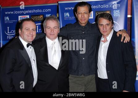 Pascal Vicedomini, Bobby Moresco, Jeff Goldblum et Mimmo Calopresti à la 2ème édition du Festival annuel du film 'Los Angeles, Italia', qui a lieu à la Mann Chinese 6 Theatres à Hollywood, CA. L'événement a eu lieu le dimanche 18 février 2007. Photo par: SBM / PictureLux - référence du fichier # 34006-1946SBMPLX Banque D'Images