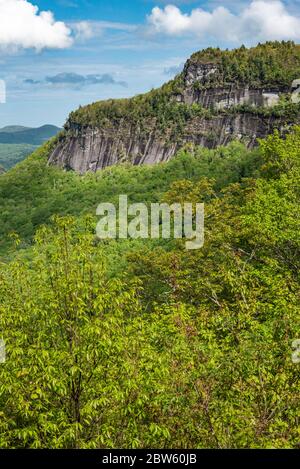 Whiteside Mountain, dans la forêt nationale de Nantahala, entre Highlands et Cashiers, Caroline du Nord. (ÉTATS-UNIS) Banque D'Images