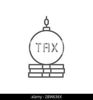 Symbole d'icône de vecteur de poids fiscal isolé sur fond blanc Illustration de Vecteur