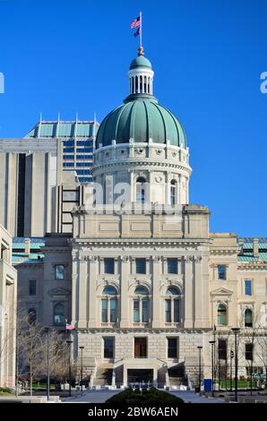 Indiana Statehouse Capitol Building on a Sunny Day Banque D'Images