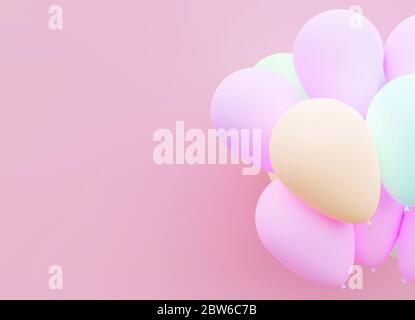 Rendu 3d d'arrière-plan de bulle pastel Banque D'Images