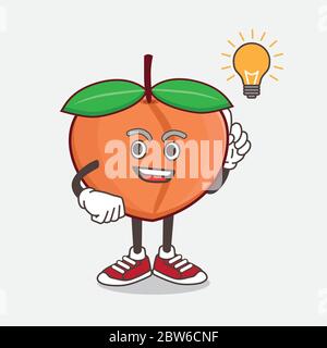 Une illustration de la mascotte de fruit de Peach obtenir une idée Illustration de Vecteur