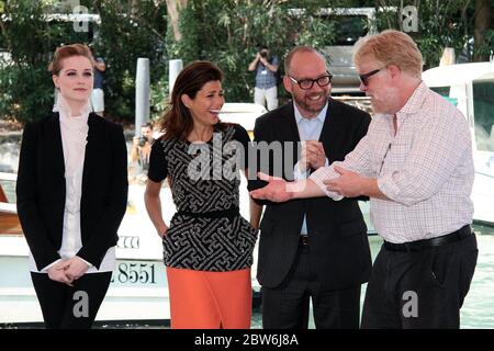 VENISE, ITALIE - AOÛT 31 : Evan Rachel Wood, Marisa Tomei, Paul Giamatti et Philip Seymour Hoffman assistent au 68e Festival du film de Venise Banque D'Images