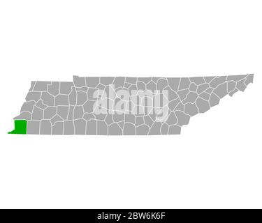Carte de Shelby dans le Tennessee Banque D'Images