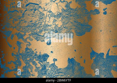 Texture de recouvrement en relief de béton, de pierre ou d'asphalte craquelés dorés. Fond de gringe. Illustration vectorielle abstraite de demi-teinte Illustration de Vecteur