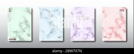 Collection de motifs sans couture en marbre avec texture métallisée rose or. Cartes d'arrière-plan abstraites modèle conception vectorielle. Nuances de motifs incluses dans le fichier. Illustration de Vecteur