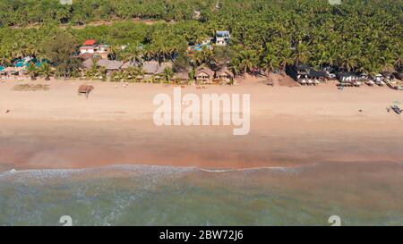 Vue aérienne sur la plage d'agonda. Goa. Inde. Banque D'Images