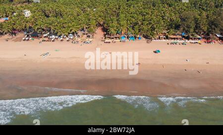 Vue aérienne sur la plage d'agonda. Goa. Inde. Banque D'Images