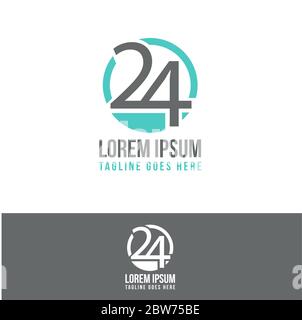 Symbole d'icône numéro 24. Service 24 h/24, 24 h/24 ou 24 j/7. Illustration vectorielle EPS.8 EPS.10 Illustration de Vecteur
