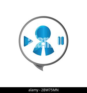 Illustration design cliquez sur lire et mettez en pause la vidéo ou la musique ici symbole vectoriel icône. Illustration vectorielle EPS.8 EPS.10 Illustration de Vecteur