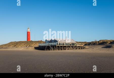 Vieux phare sur la plage de Cocksdorp Banque D'Images