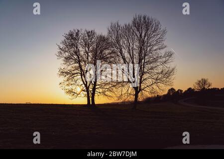 Lieu touristique en France, Colline de Sion, Lorraine au coucher du soleil Banque D'Images