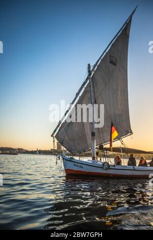 Bateau de felucca dans le Nil Banque D'Images