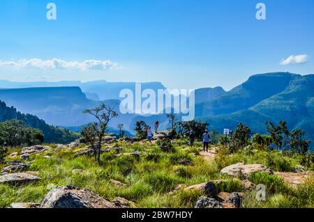 Belle Blyde River canyon près de trois rondavels Sabie dans Graskop Mpumalanga Banque D'Images