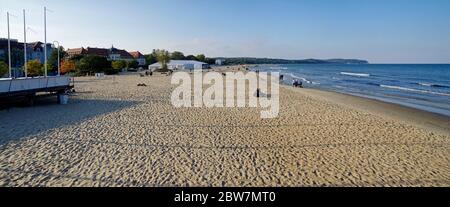 SOPOT, POLOGNE : 30 SEPTEMBRE 2017 : vue sur le Sofitel Grand Hotel et la plage de Sopot, Pologne Banque D'Images