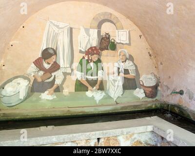 Maison de lavage font d'Avau à Ramatuelle, Côte d'Azur, Provence, Sud de la France Banque D'Images