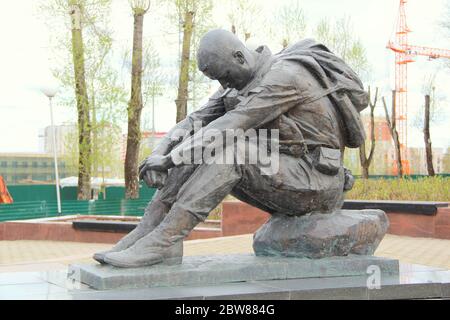 17-05-2020. Syktyvkar, Russie. Monument aux soldats-internationalistes qui sont morts dans les guerres modernes de l'URSS et de la Russie. Un mémorial de guerre à Syktyvkar, en Russie. Banque D'Images