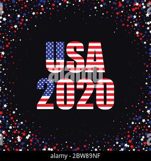 Bannière ou affiche de la couleur du drapeau national des États-Unis. Illustration vectorielle drapeau américain patriotique. Logo du pays drapeau des États-Unis Silhouette. Illustration de Vecteur
