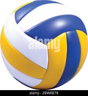 Ballon de volley vectoriel réaliste. Isolé sur fond blanc. Illustration de Vecteur