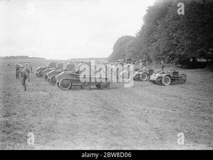 Grande armée mécanique sur la plaine de Salisbury . 19 août 1927 Banque D'Images