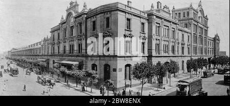 Bombes indignation à Buenos Aires . La gare de l'Argentine Eastern Railway à Buenos Aires . 20 janvier 1931 Banque D'Images