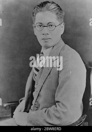 Négocier un prêt chinois à Londres . M. T V Soong , ministre chinois des Finances , va se résigner à se rendre à Londres pour négocier un prêt . 17 novembre 1930 Banque D'Images