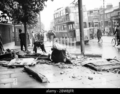 Chariot bus crash , Plumstead . 4 août 1937 Banque D'Images