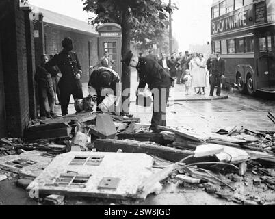 Chariot bus crash , Plumstead . 4 août 1937 Banque D'Images