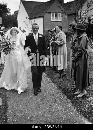 Le mariage de M. R Brown et de Mlle Myra Fox . 18 juin 1938 Banque D'Images