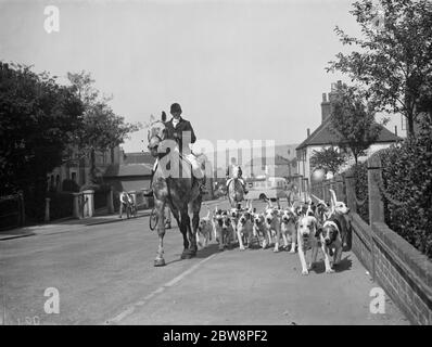 Le renard de West Kent est hounds à Sevenoaks . 1938 Banque D'Images