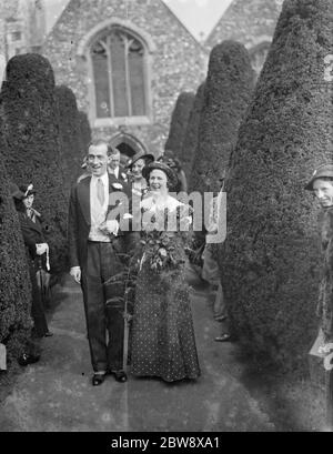 Le mariage de Foulton et Pett Ridge . 1936 Banque D'Images