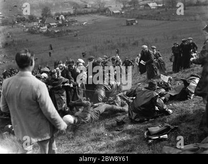 Ascension de la colline américaine ( Motorcycle Club Sidcup ) , Farningham . 1937 Banque D'Images