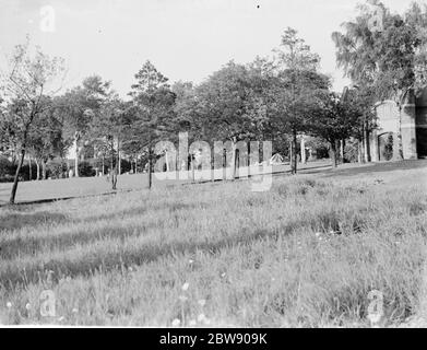 Alfred Stanley Bacon a été tué instantanément lorsque l'avion qu'il volait s'est écrasé dans le cimetière de Bromley Hill près de Catford , Londres . L'aviateur était à bord d'un Broughton - Blayney Brawney ' G-AERF ' , sur un vol de Hanworth à l'aéroport de Ramsgate . La photo montre le site de l'accident . 6 juin 1937 Banque D'Images