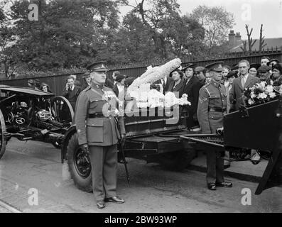 Un cortège funéraire militaire à Woolwich , Londres . 23 mai 1939 Banque D'Images