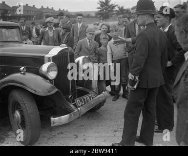 Un accident à Blackfen , Londres . 1938 Banque D'Images